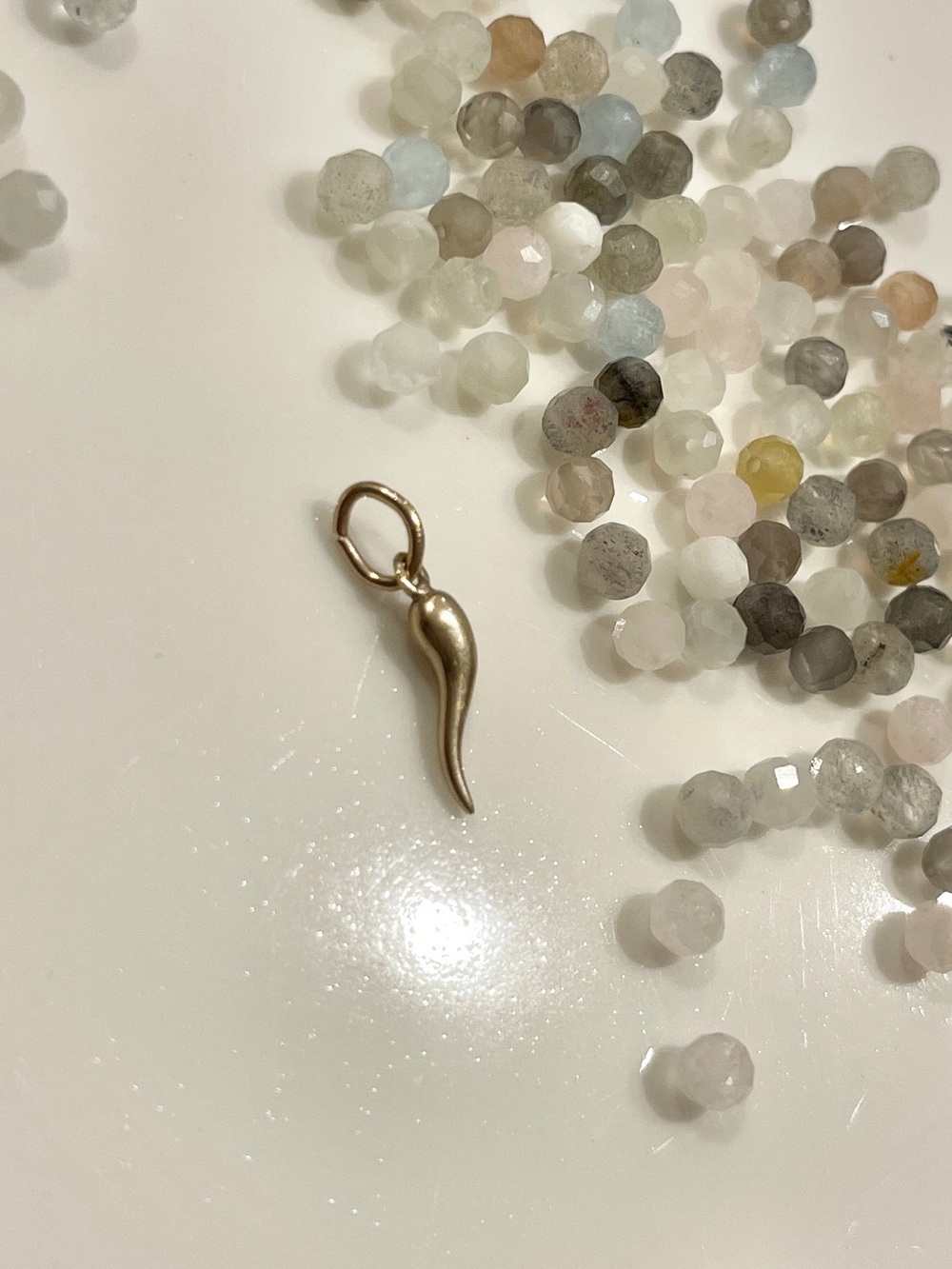 Solid 10k Yellow Gold Italian Horn / Cornicello Pendant Charm